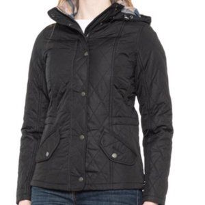 Barbour Millfire Diamond Quilted Black Jacket Size 10